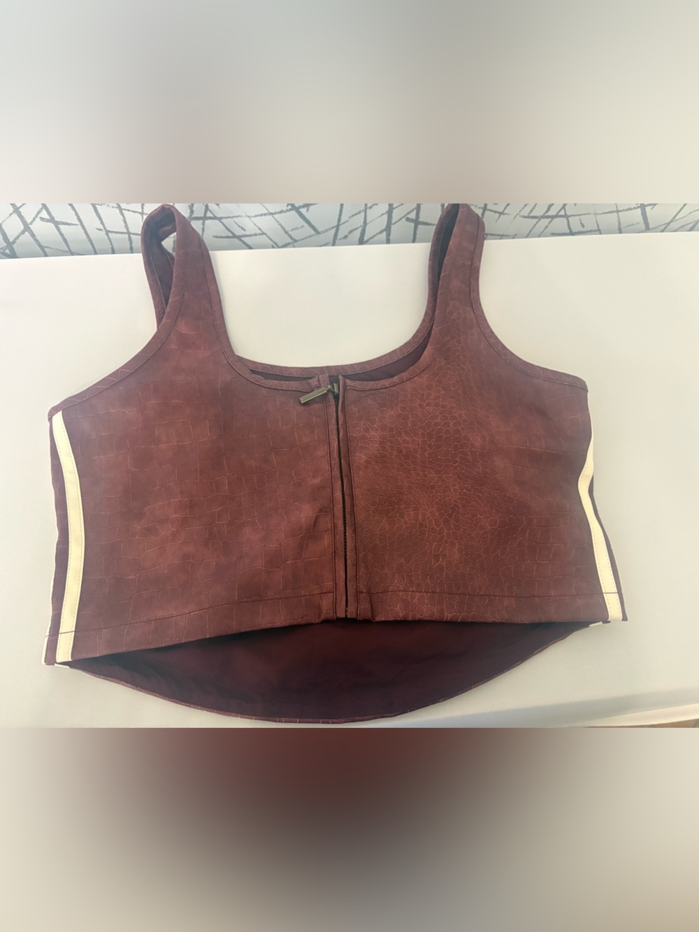 adidas PLEATHER CORSET - Burgundy. crocodile with Signature strips. Runs Small - Picture 8 of 12